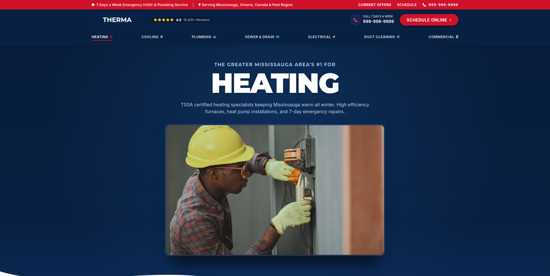 Trades Company Landing Page Mockup